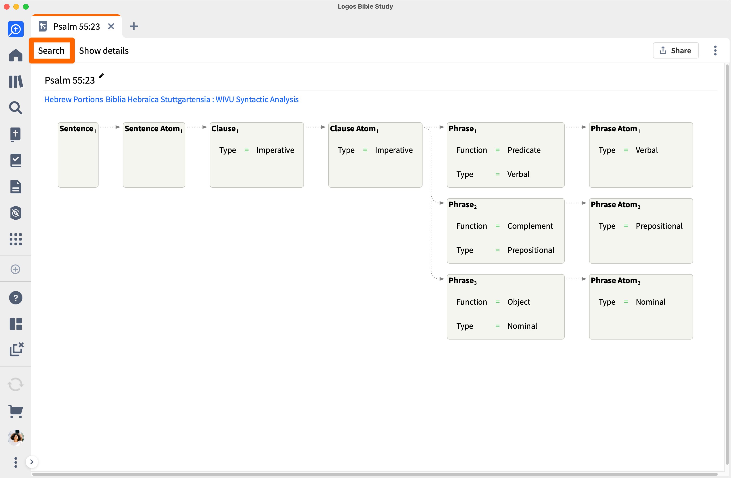 Search Button Highlighted For Syntax Search Query