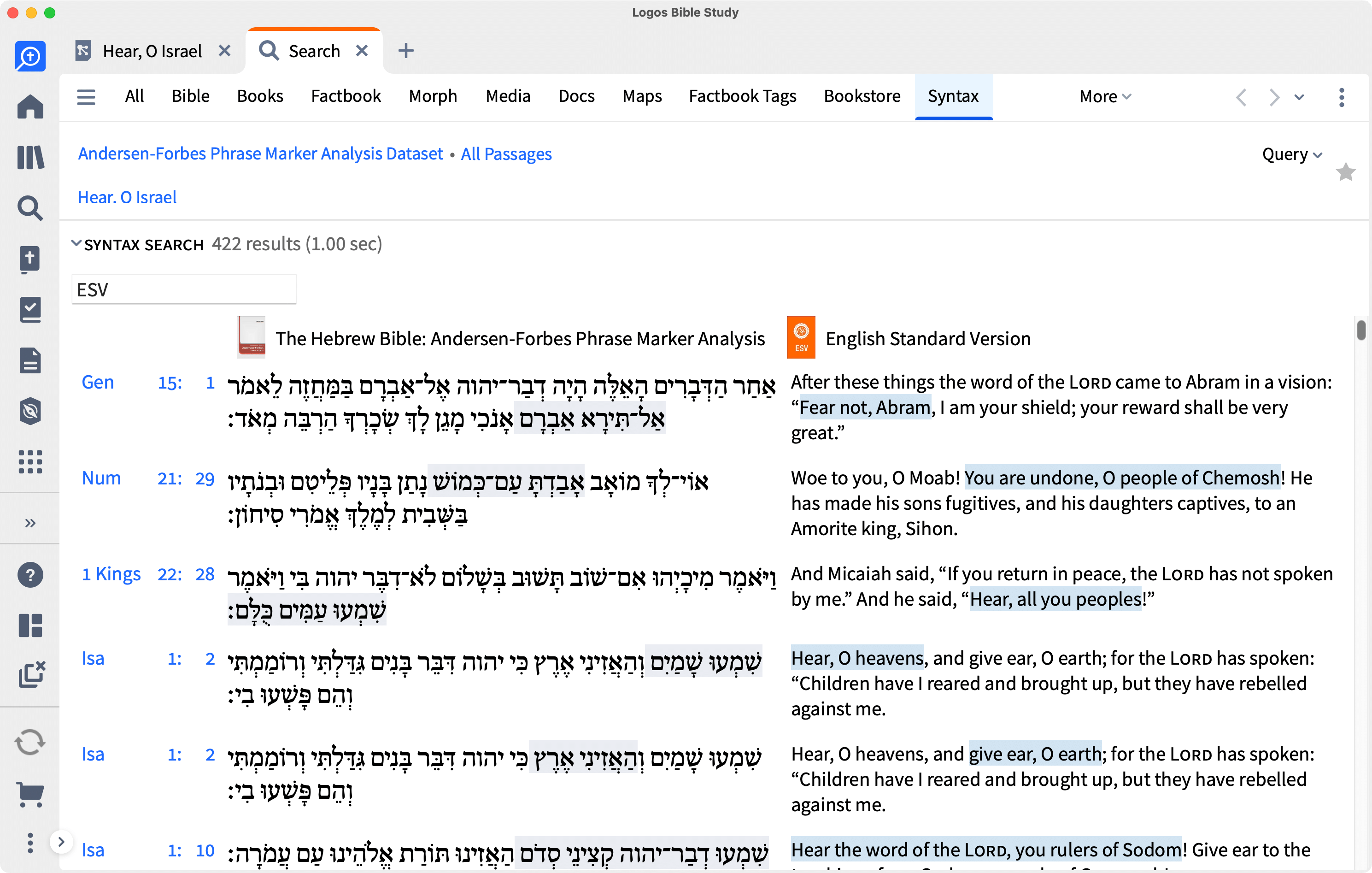 Results Of Syntax Search