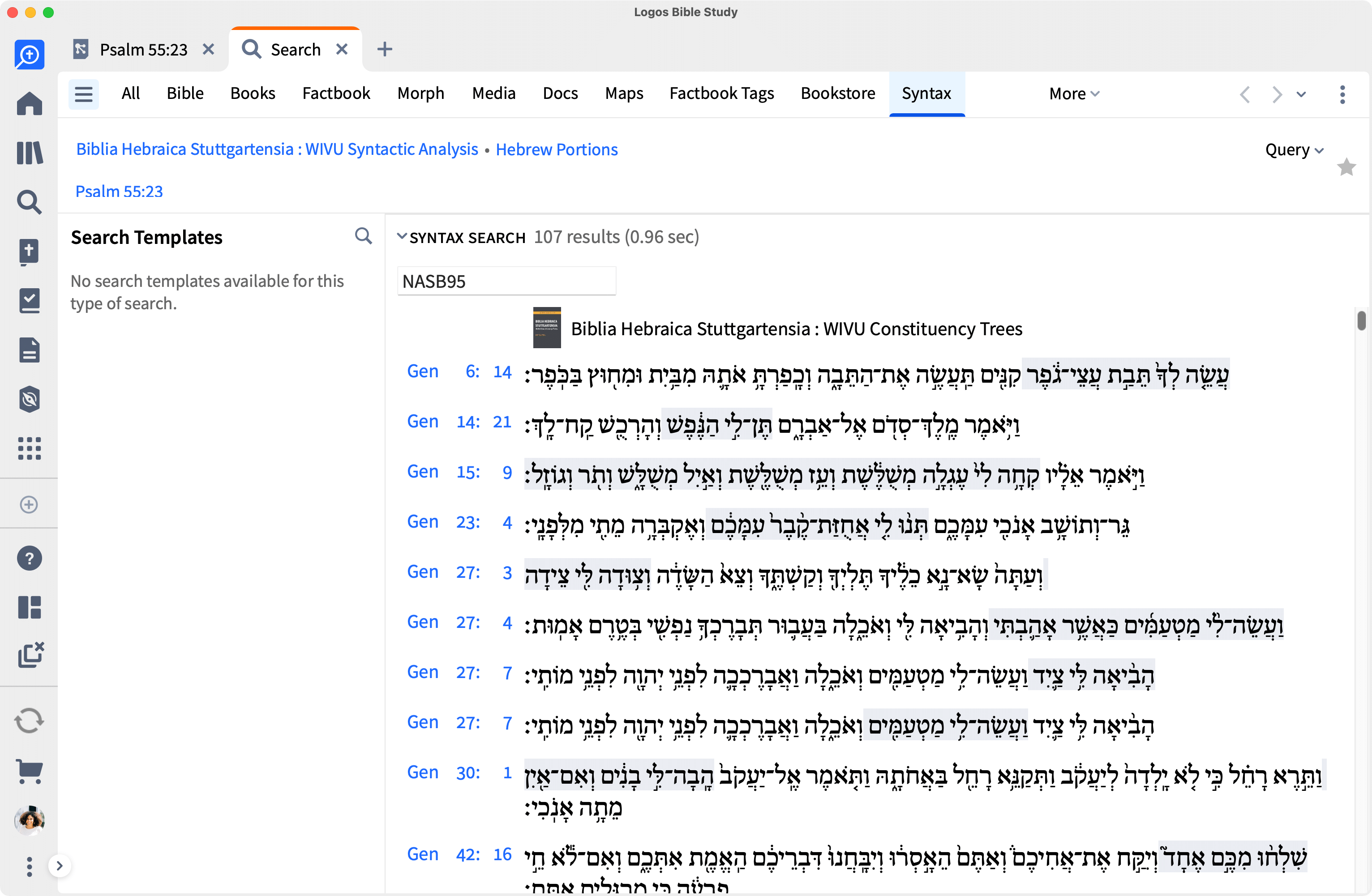 Syntax Search Results