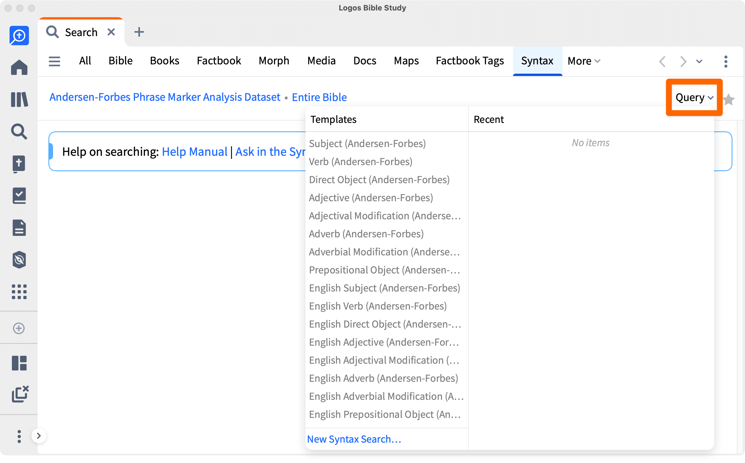 Query Dropdown Expanded