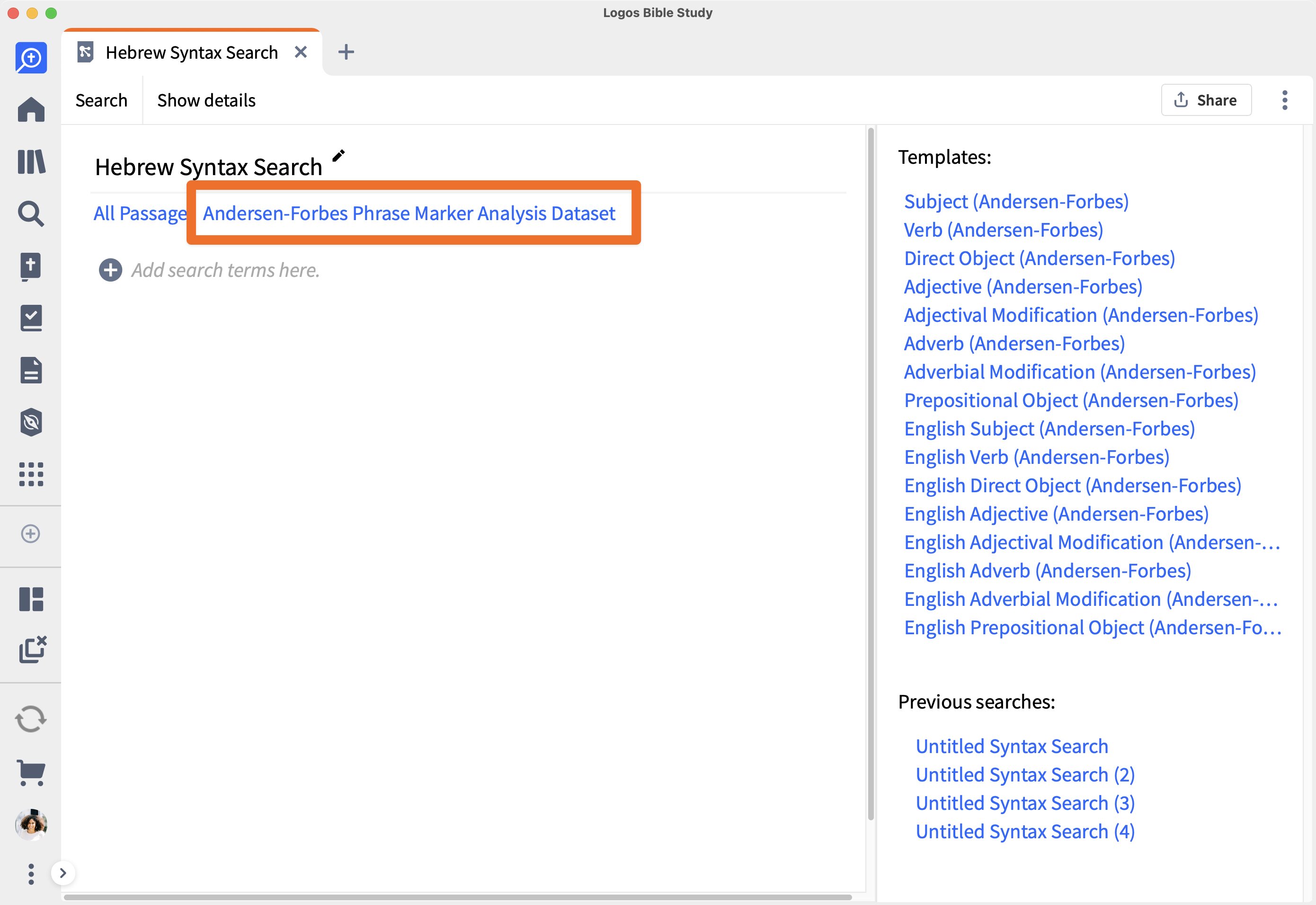 New Syntax Search Document With Andersen Forbes Selected