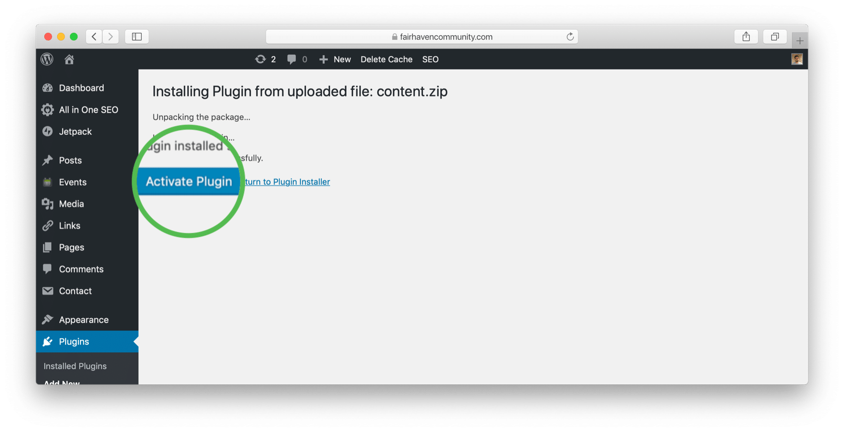 Activate Plugin