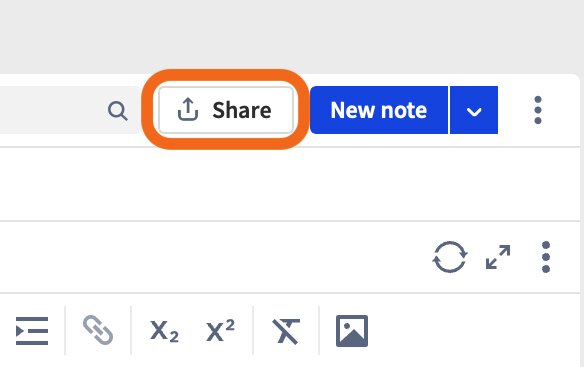 Click Share From The Notebook Toolbar