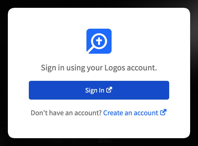 Dialog portal for sign in