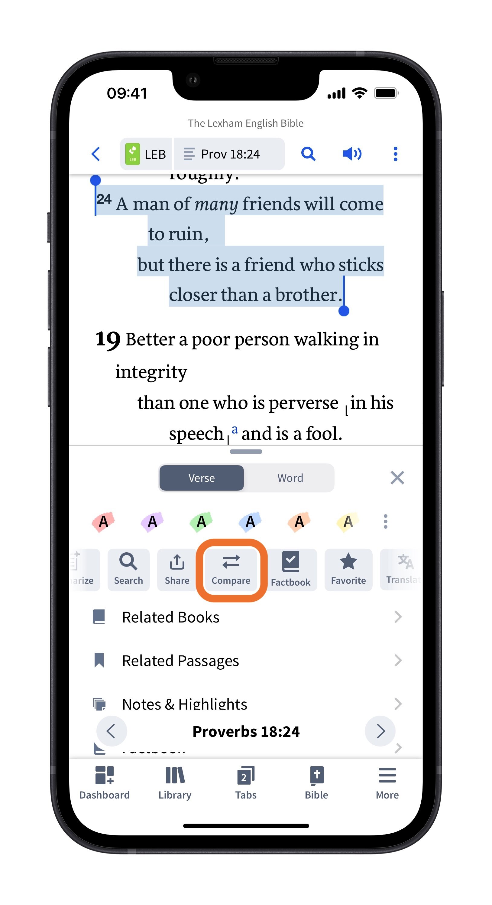 Tap Compare Button From The Insights Panel