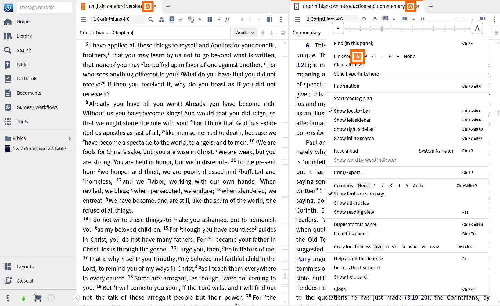 Create a link set