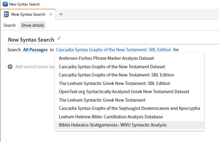 Selecting a Syntax Search Resource