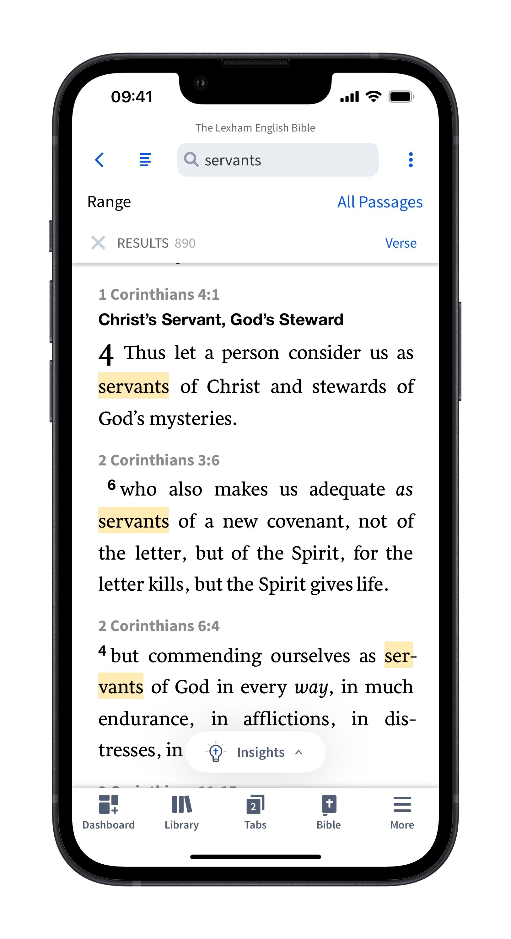 Inline search results