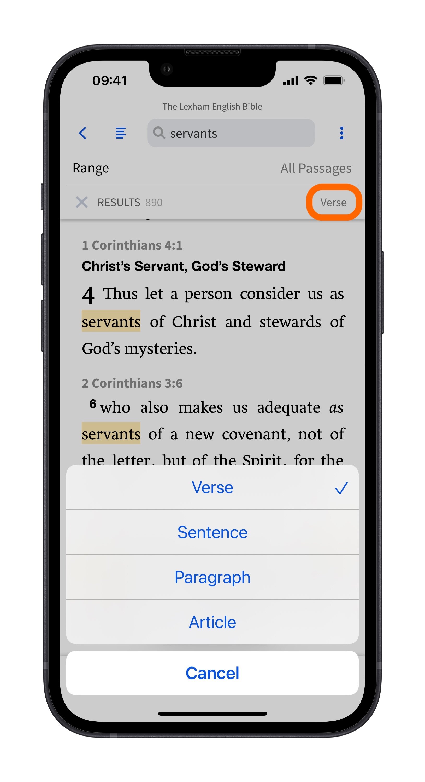 Change result context