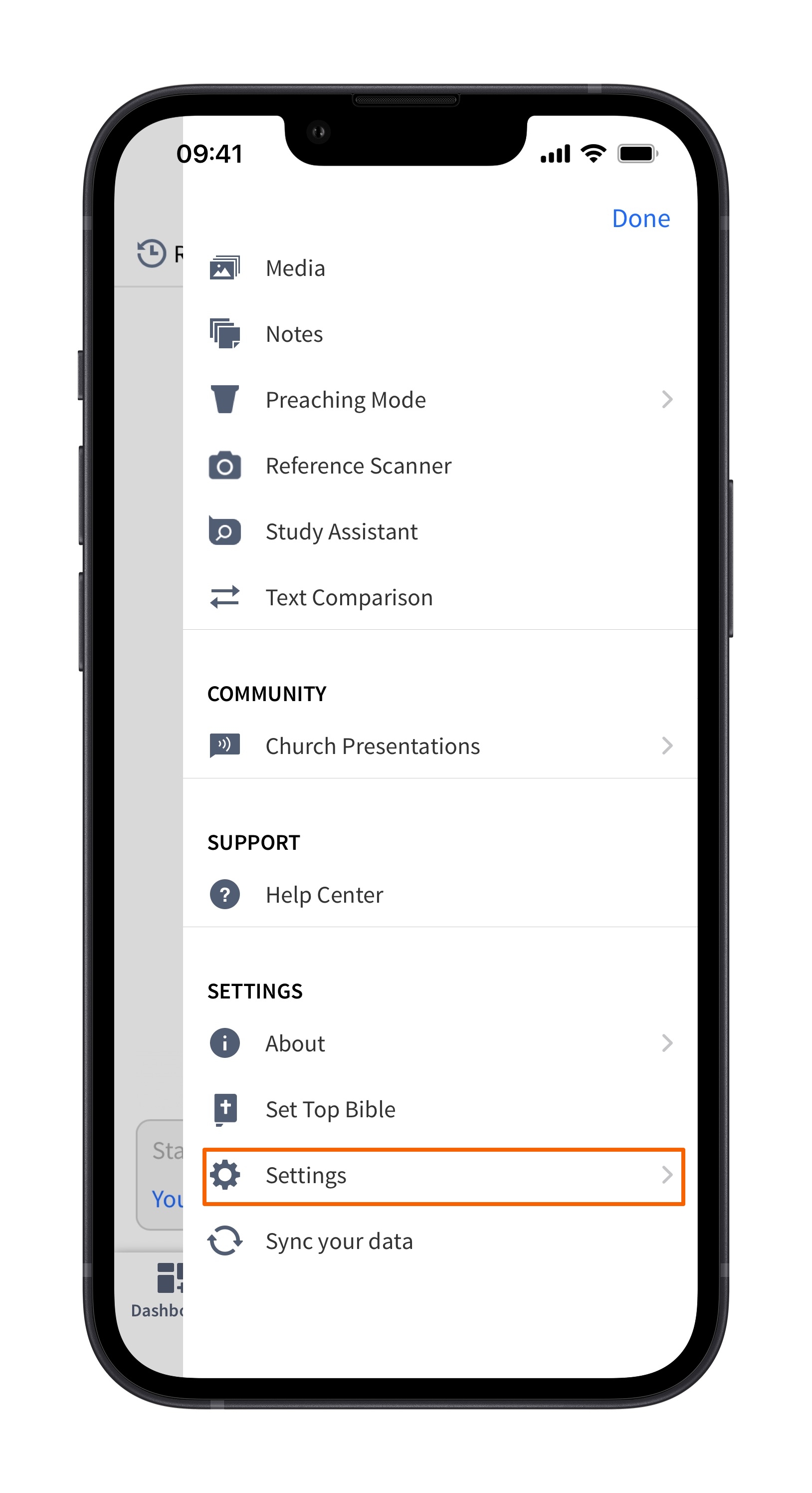 Open Settings Menu