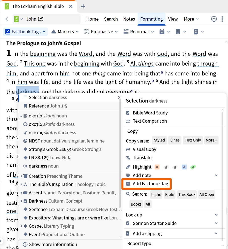 Factbook Tags - Online Bible (Add)