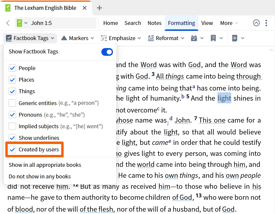 Factbook Tags - Online Bible