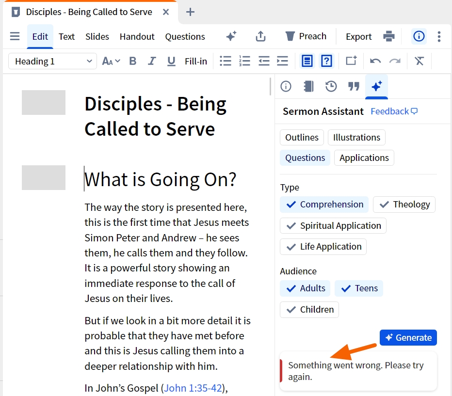 Sermon Builder - Offline - Assistant