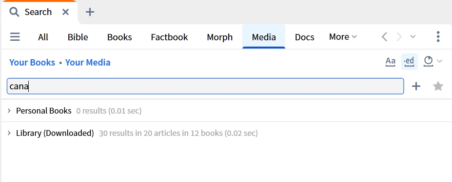 Media Search Sections - Offline