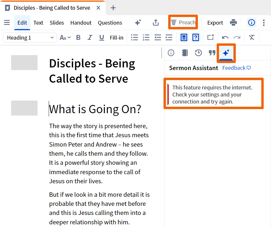 Sermon Builder - Internet Disabled - Preach And Assistant