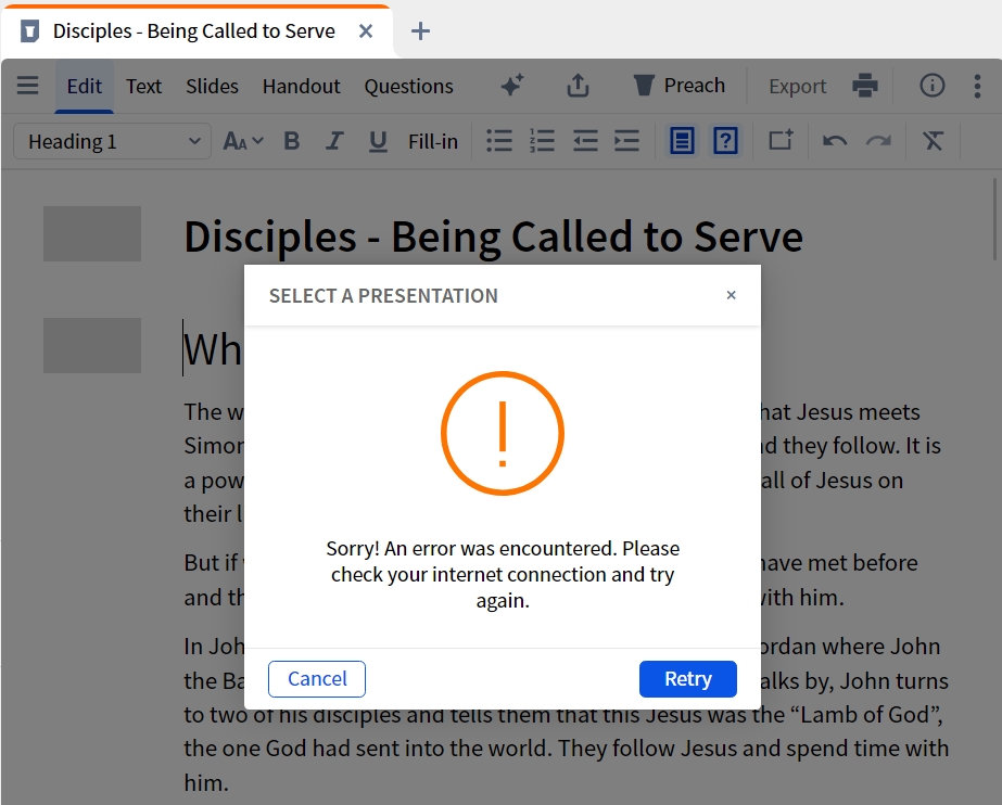 Sermon Builder - Offline - Export To Proclaim 2