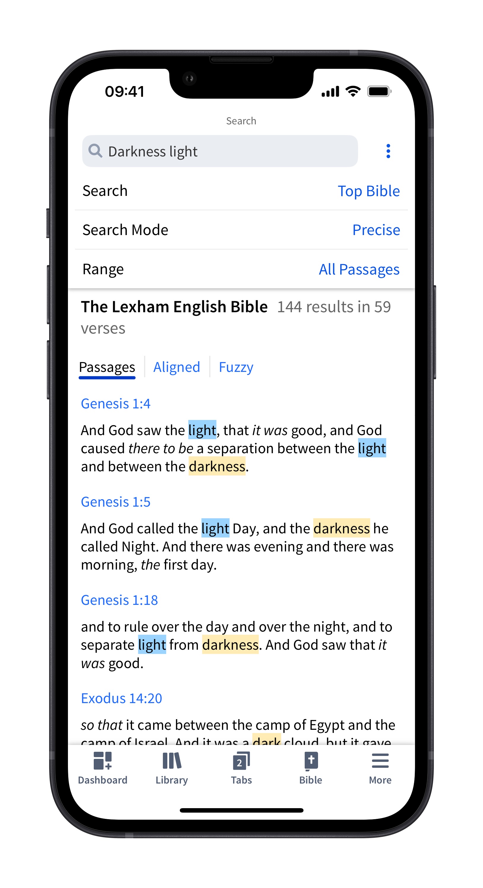 Mobile Precise Bible Search