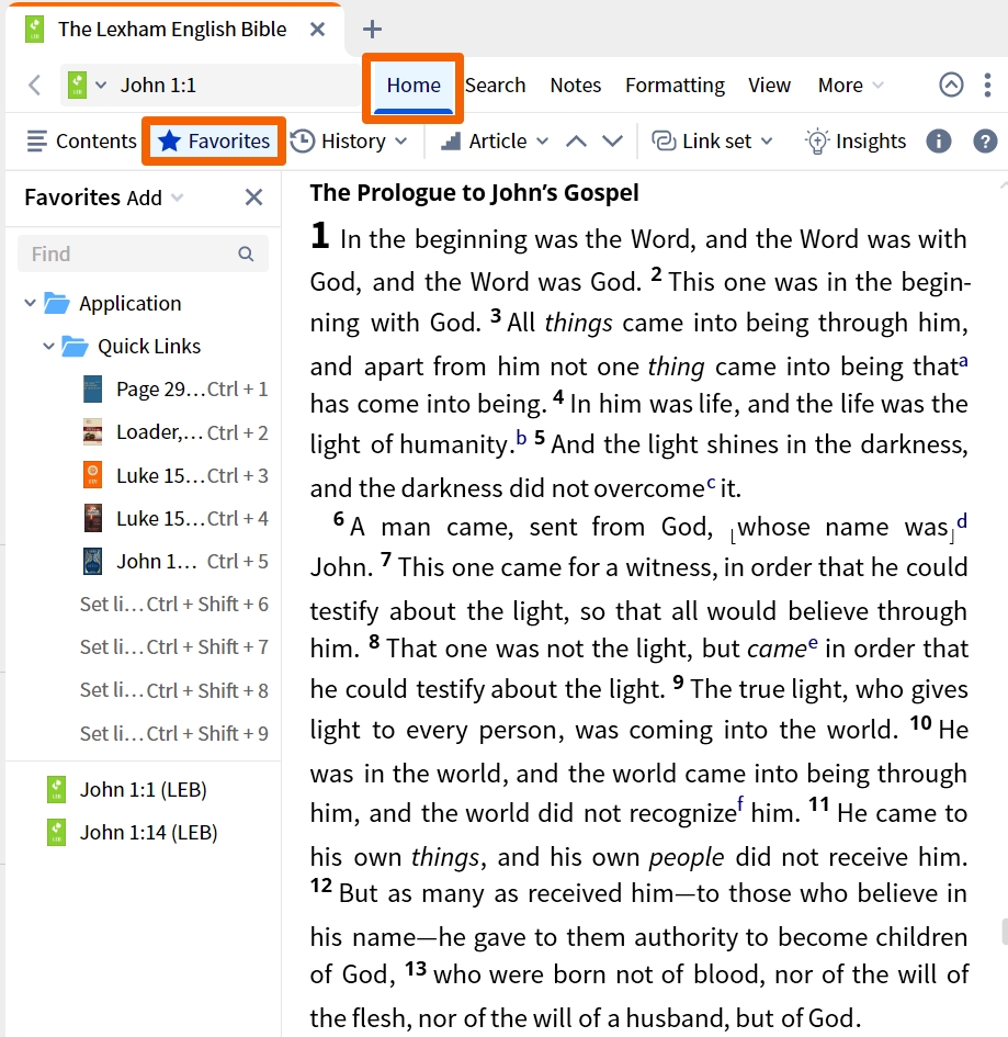 Dynamic Toolbar - Favorites