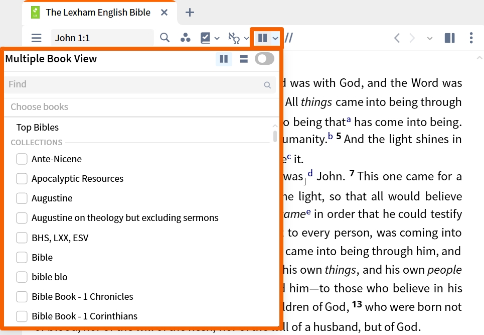 Resource Toolbar - Multiple Books