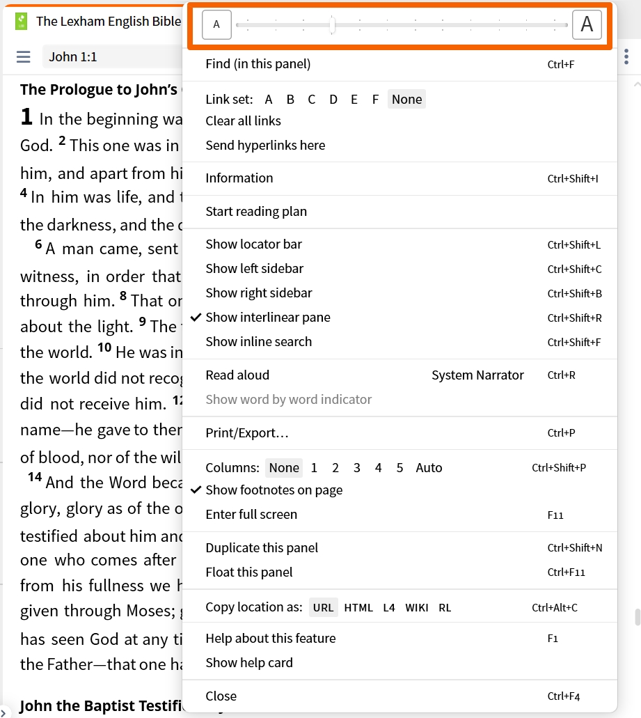 Resource Toolbar - Text Slider