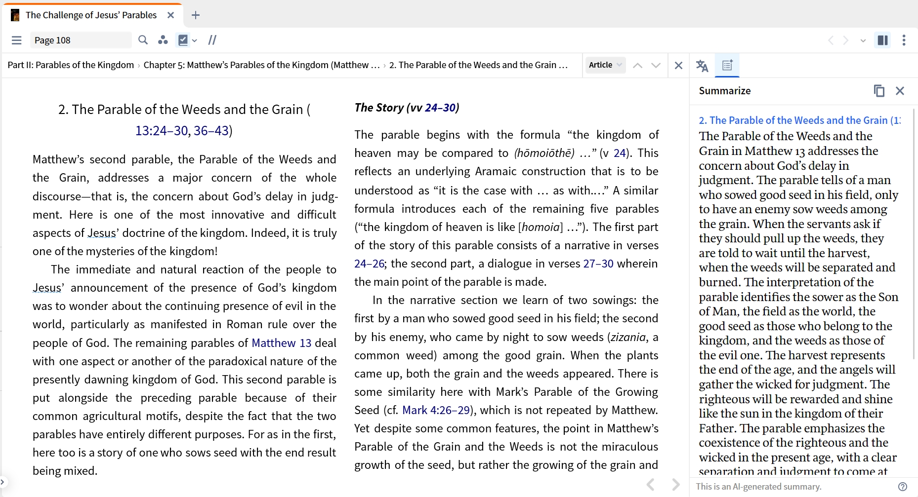 Summarize Results Monograph