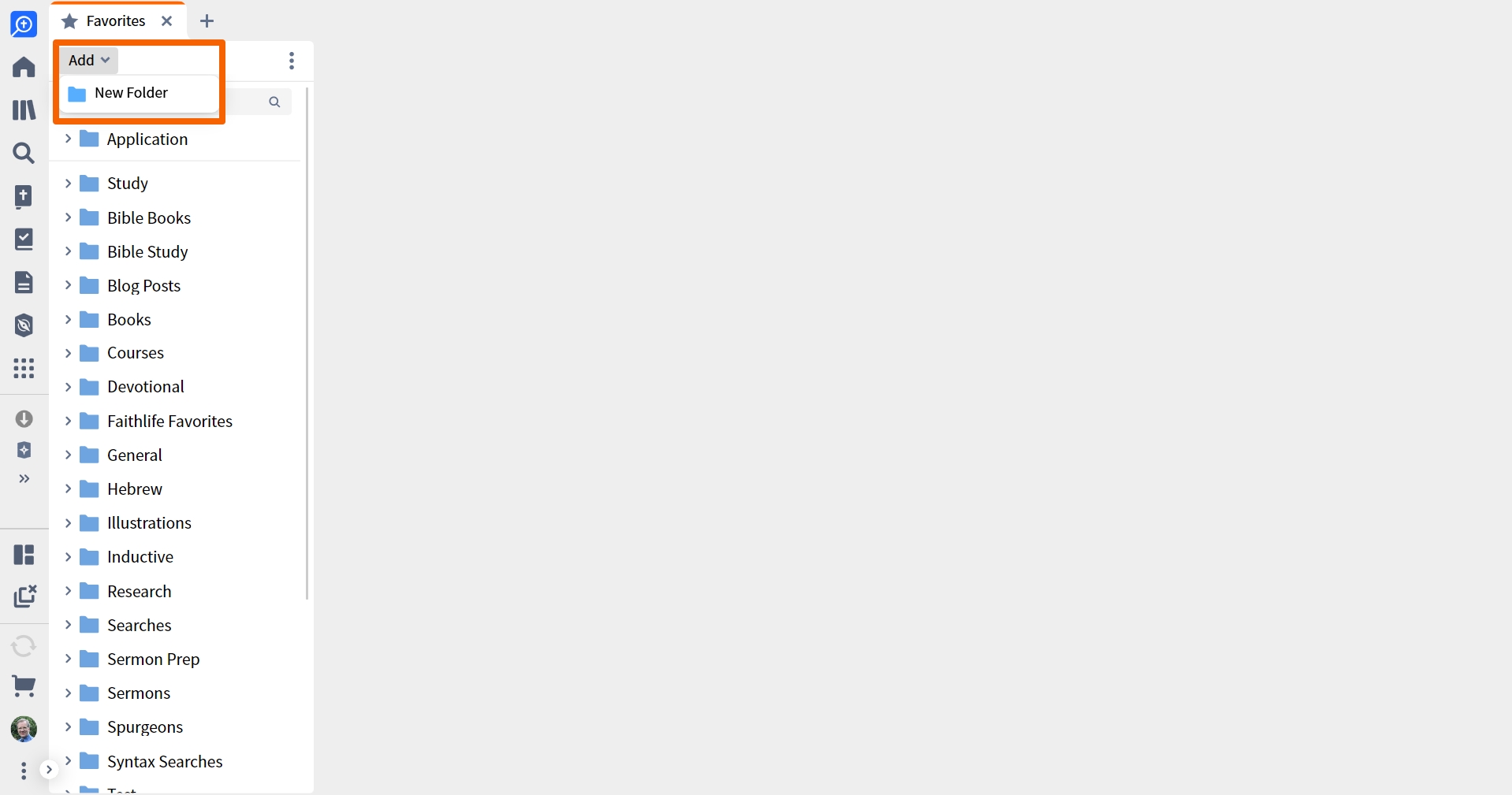 Add folder into Favorites