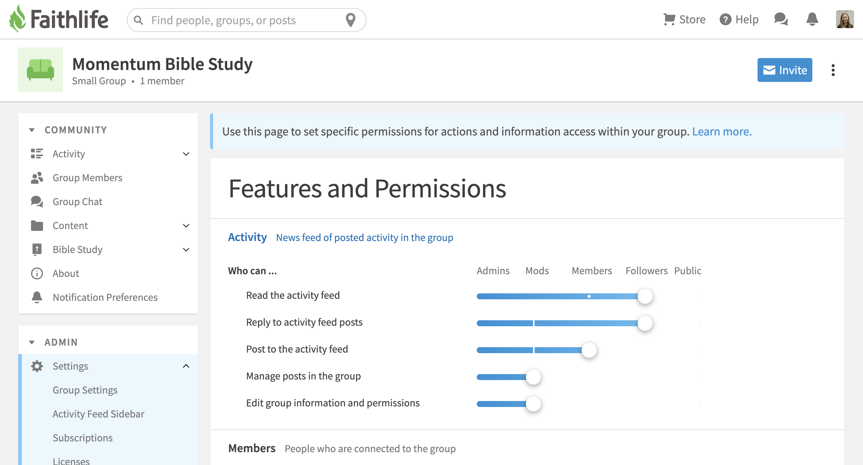 Features and Permissions