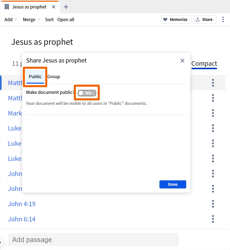 Share Document Publicly Toggle (Desktop)