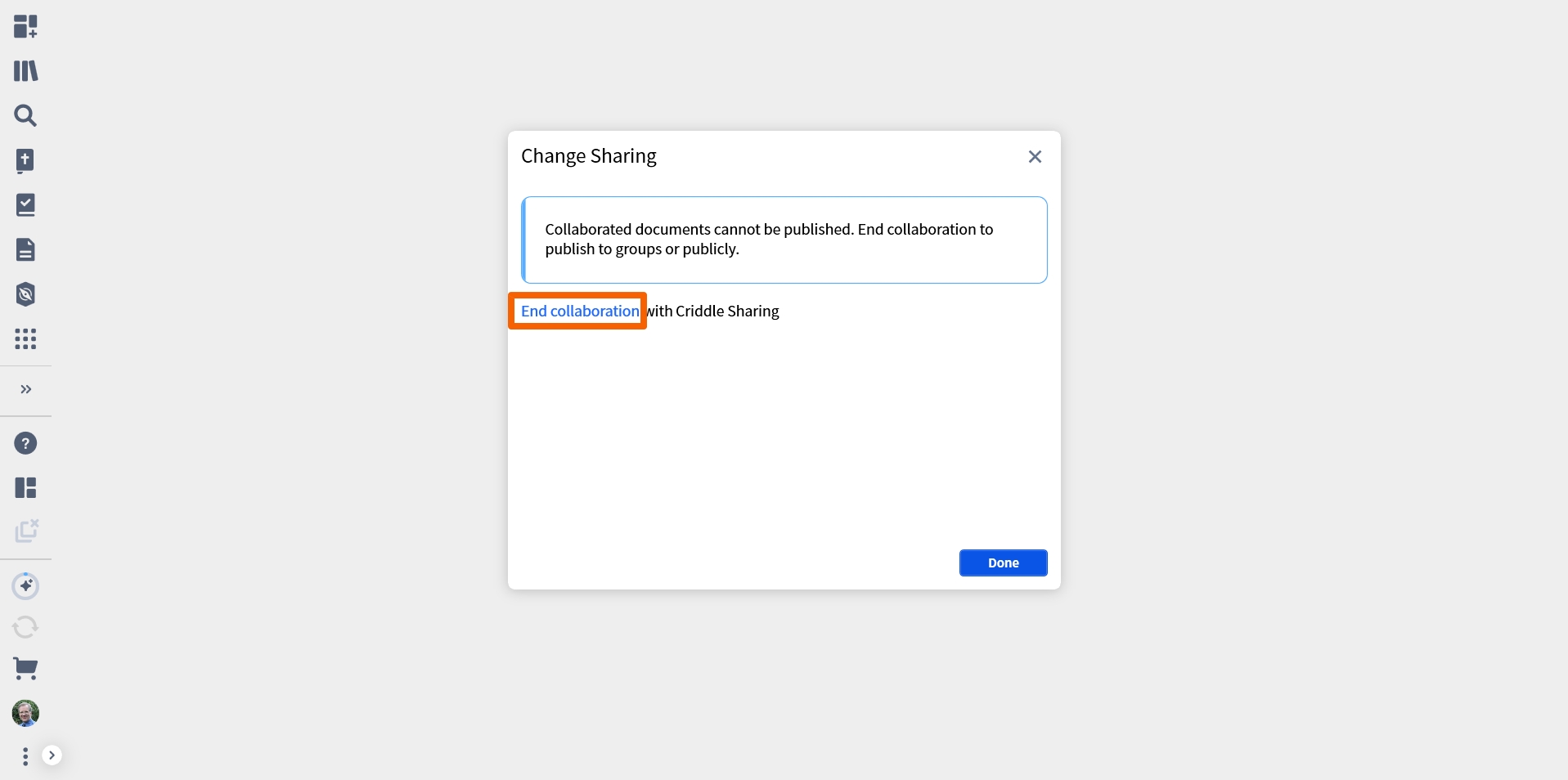Stop Collaboration (Desktop)