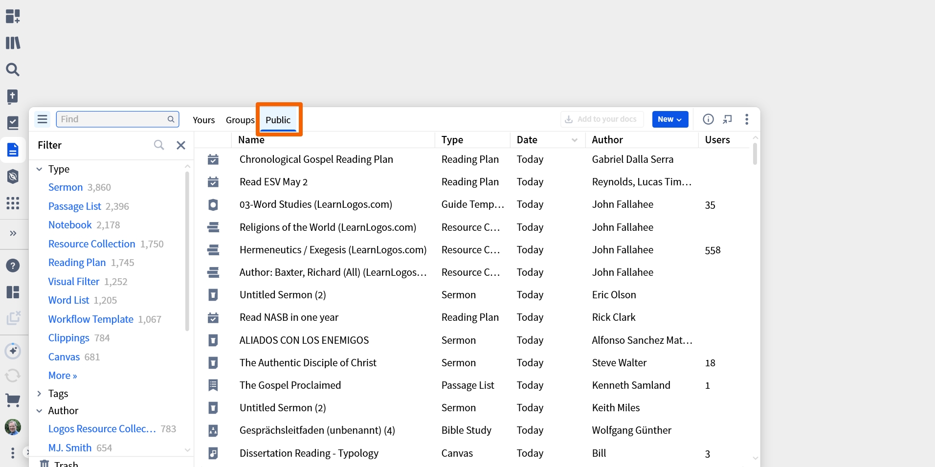 Access Publicly Shared Documents (Desktop)
