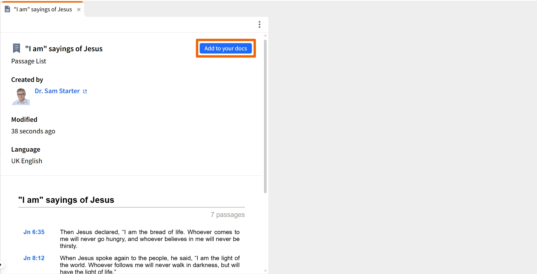 Adding Shared Doc (Web)