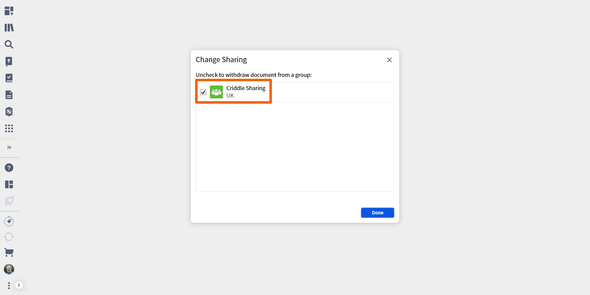 Withdraw Document From Group (Desktop)