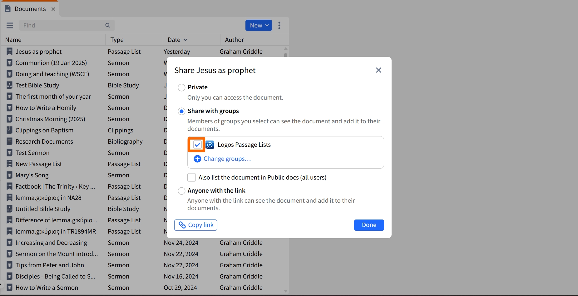 Stop Group Sharing (Web)