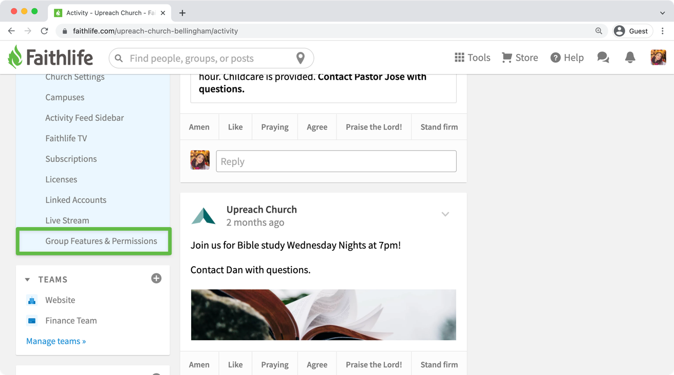 Group Features and Permissions