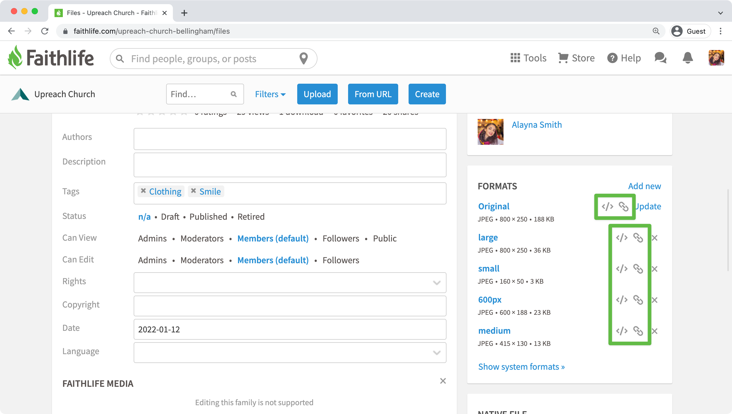 share web links