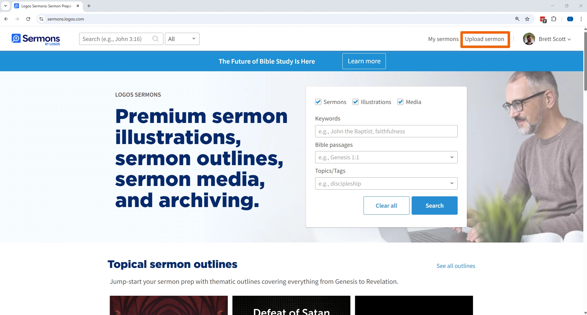 Upload Sermon Button