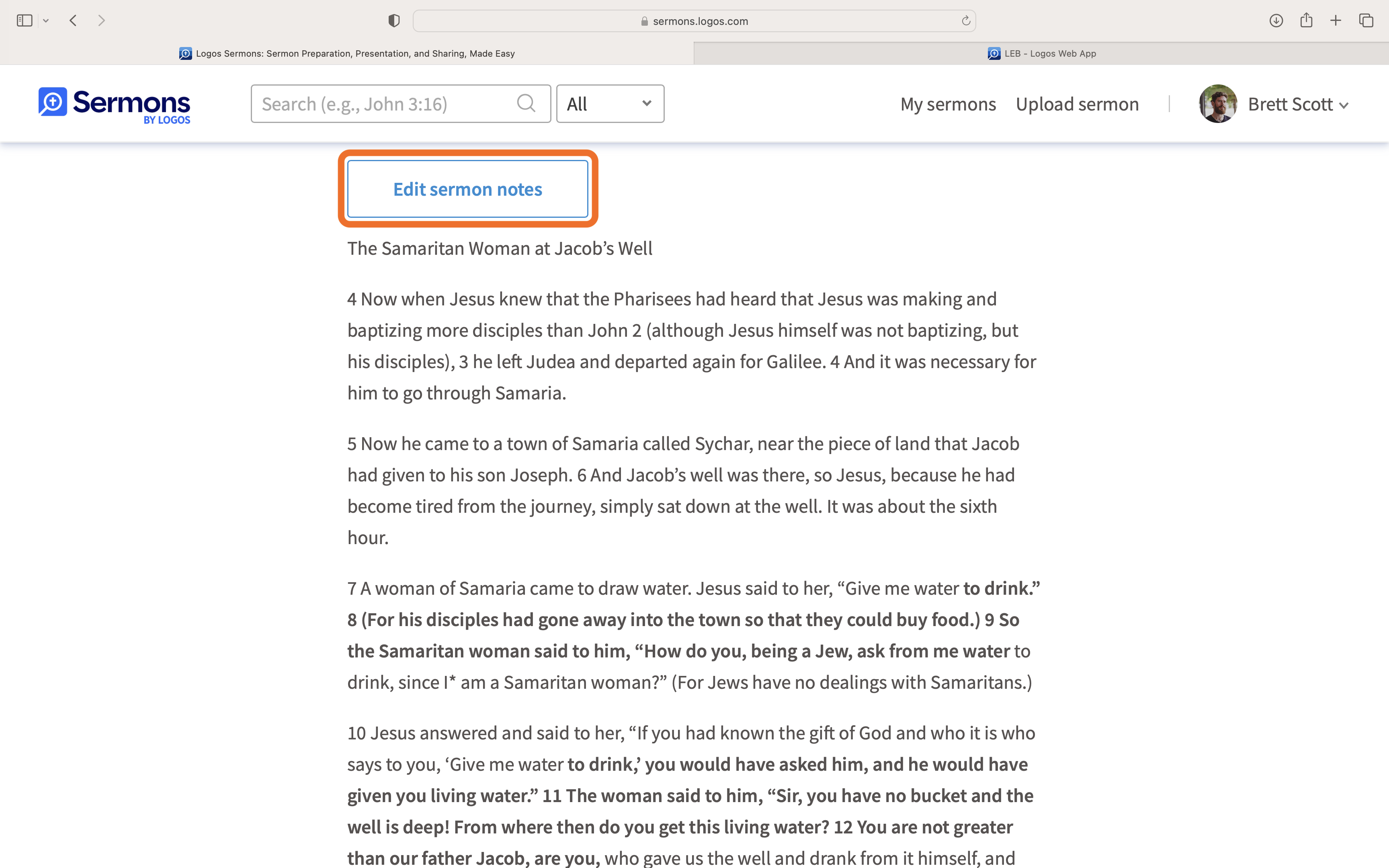 Edit transcript