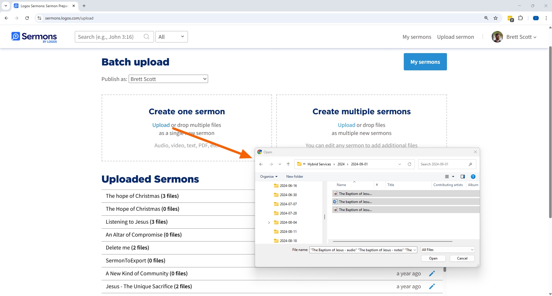 Batch Upload Multiple Files To One Sermon
