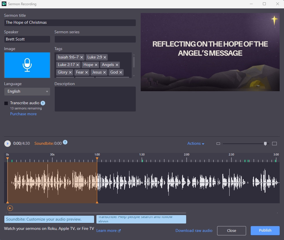 Proclaim Sermon Recording