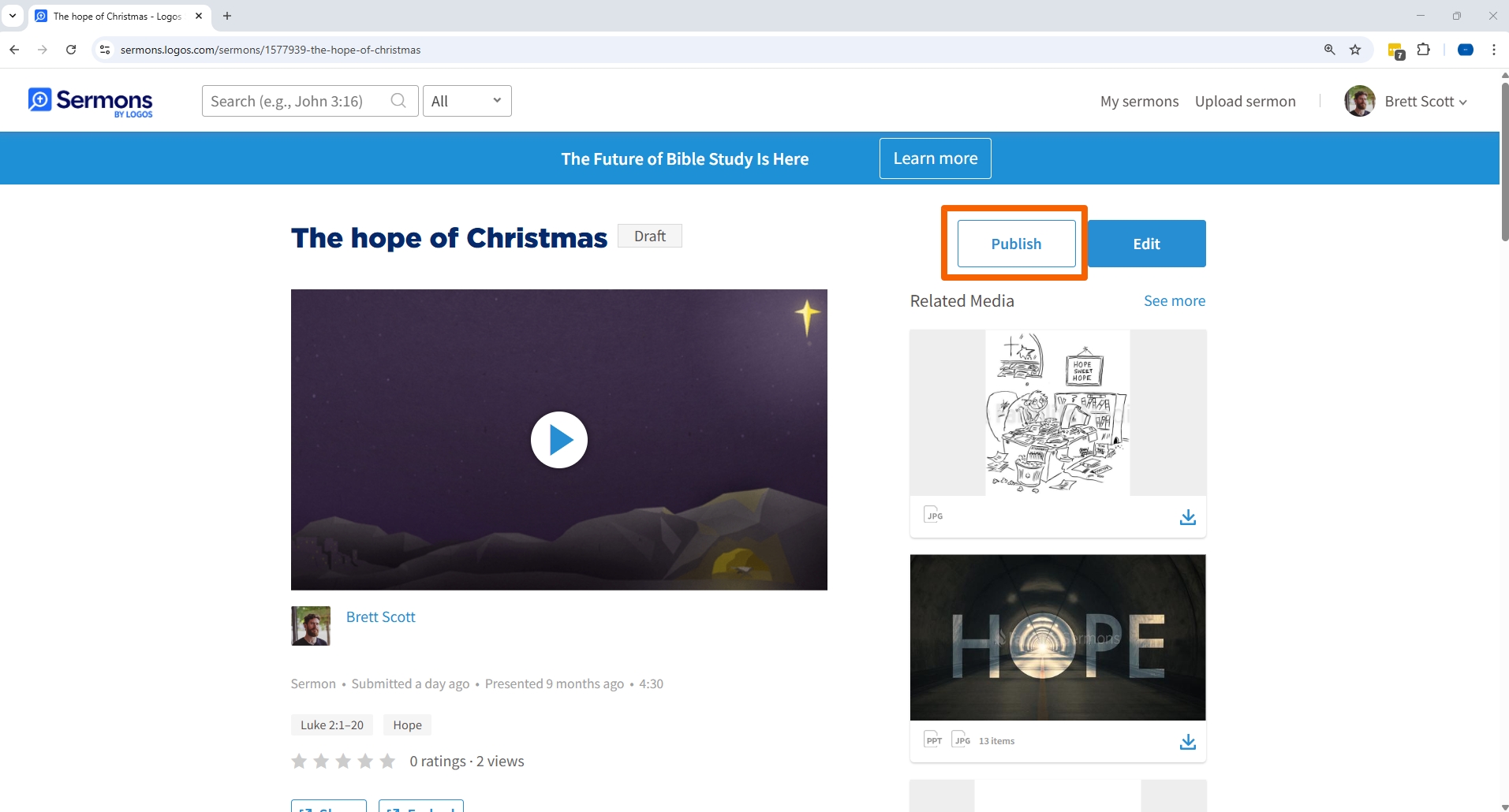Publish Uploaded Sermon