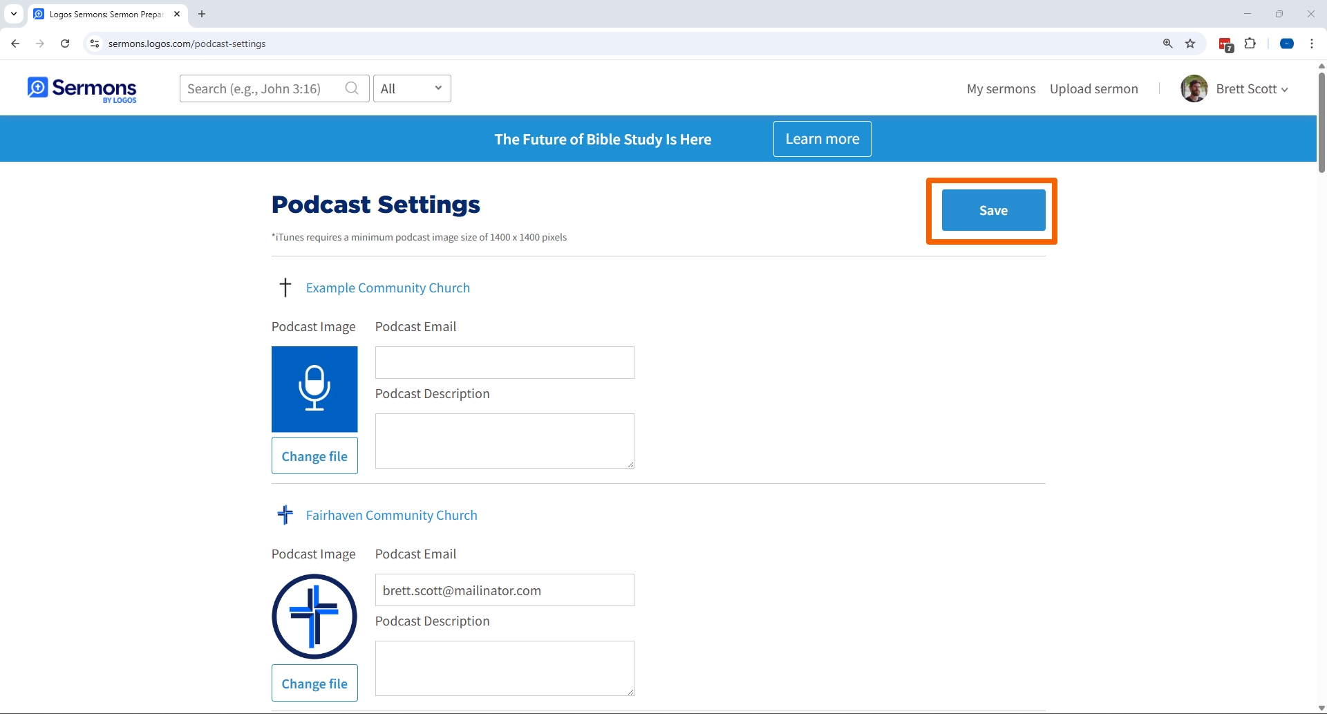 Update Podcast Settings