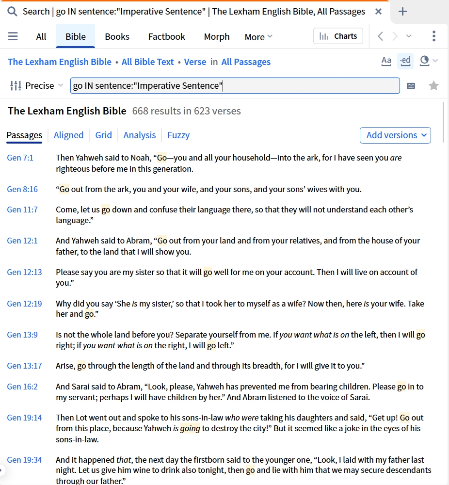 Word In Imperative Sentence