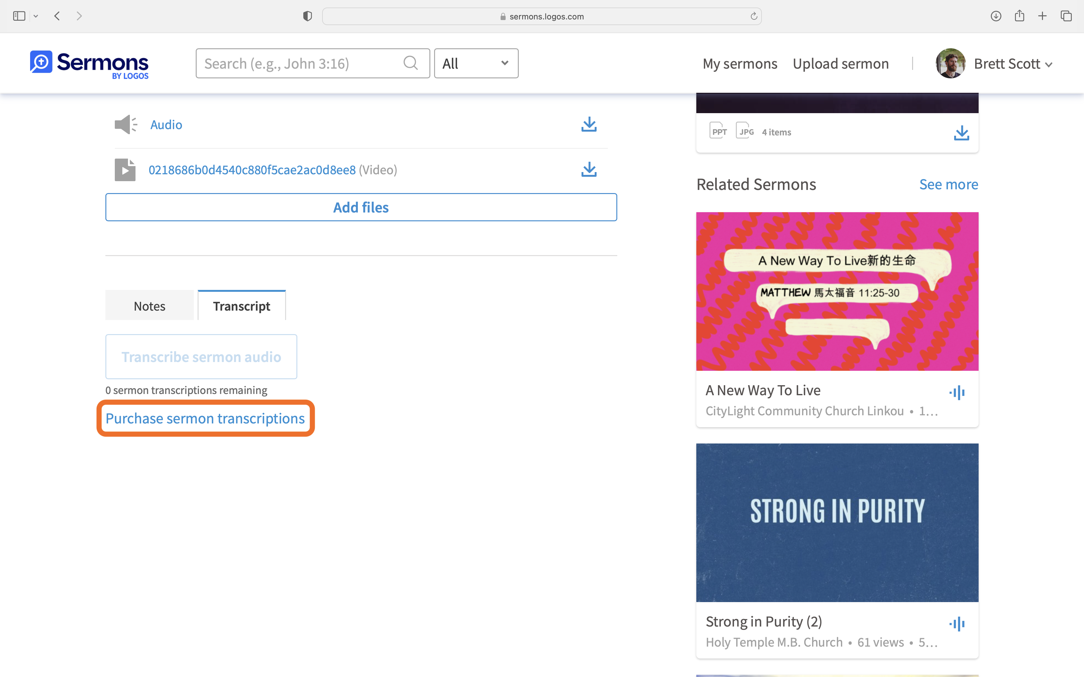 Purchase Transcriptions
