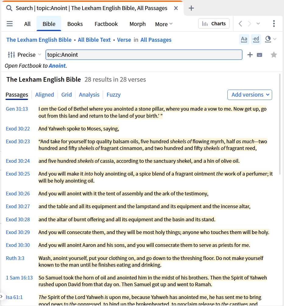 Topic Search In Bible