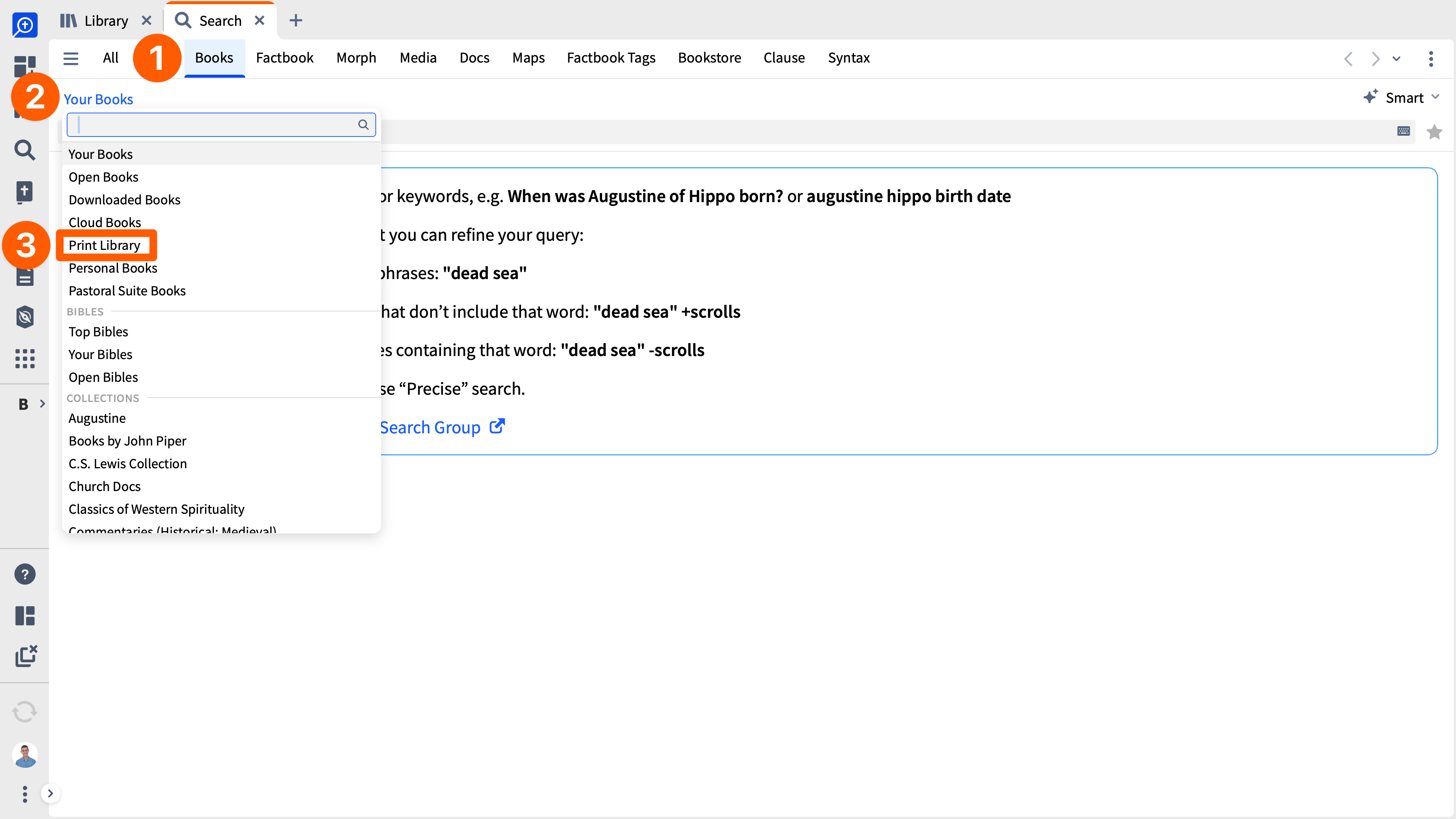 Search Print Library