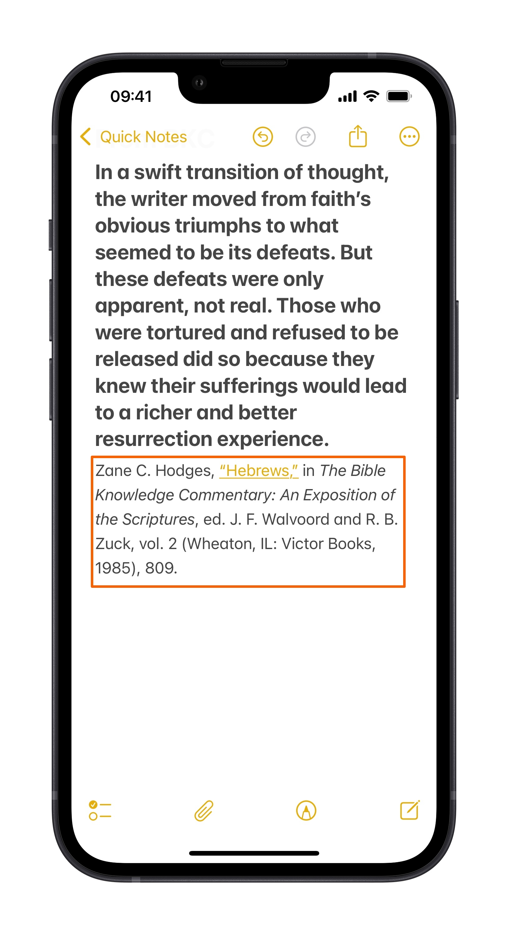 Mobile Text Copied With Citation