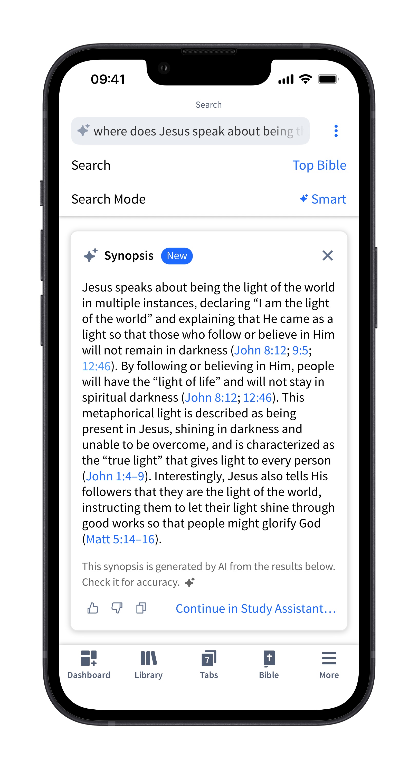 Bible Smart Search Synopsis (Mobile)