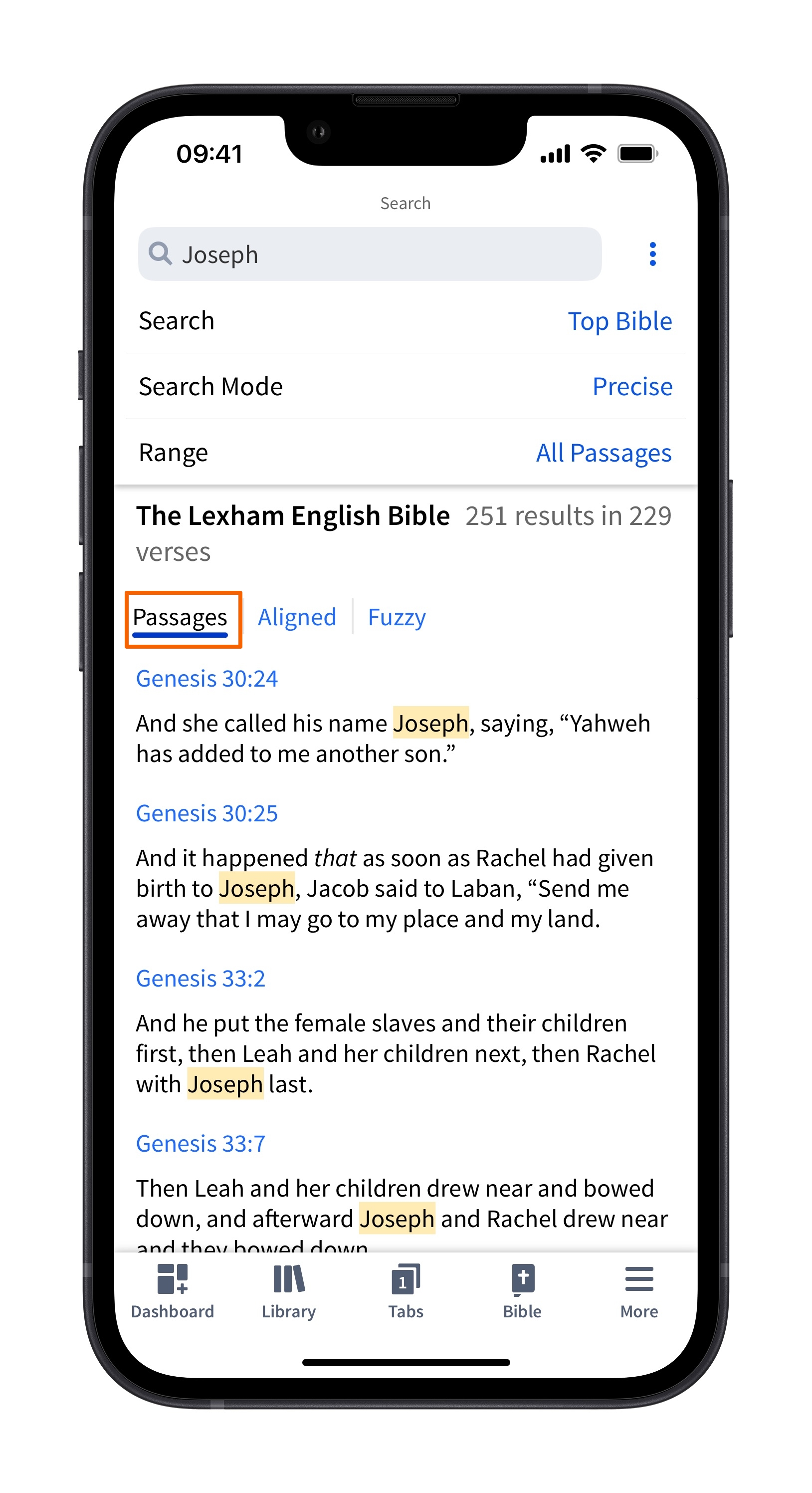 Mobile - Search Passages View