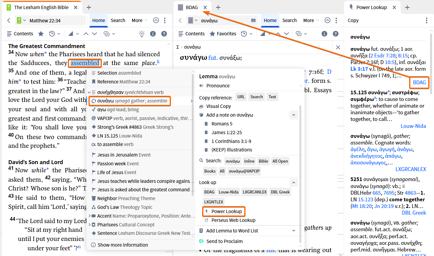 Open Power Lookup from Context Menu for Lemma