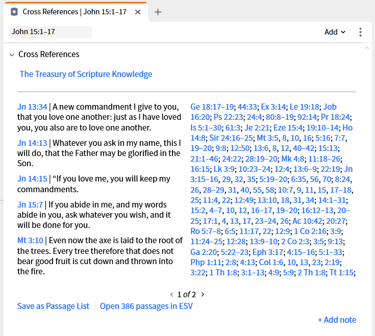 Cross References Guide Section Results